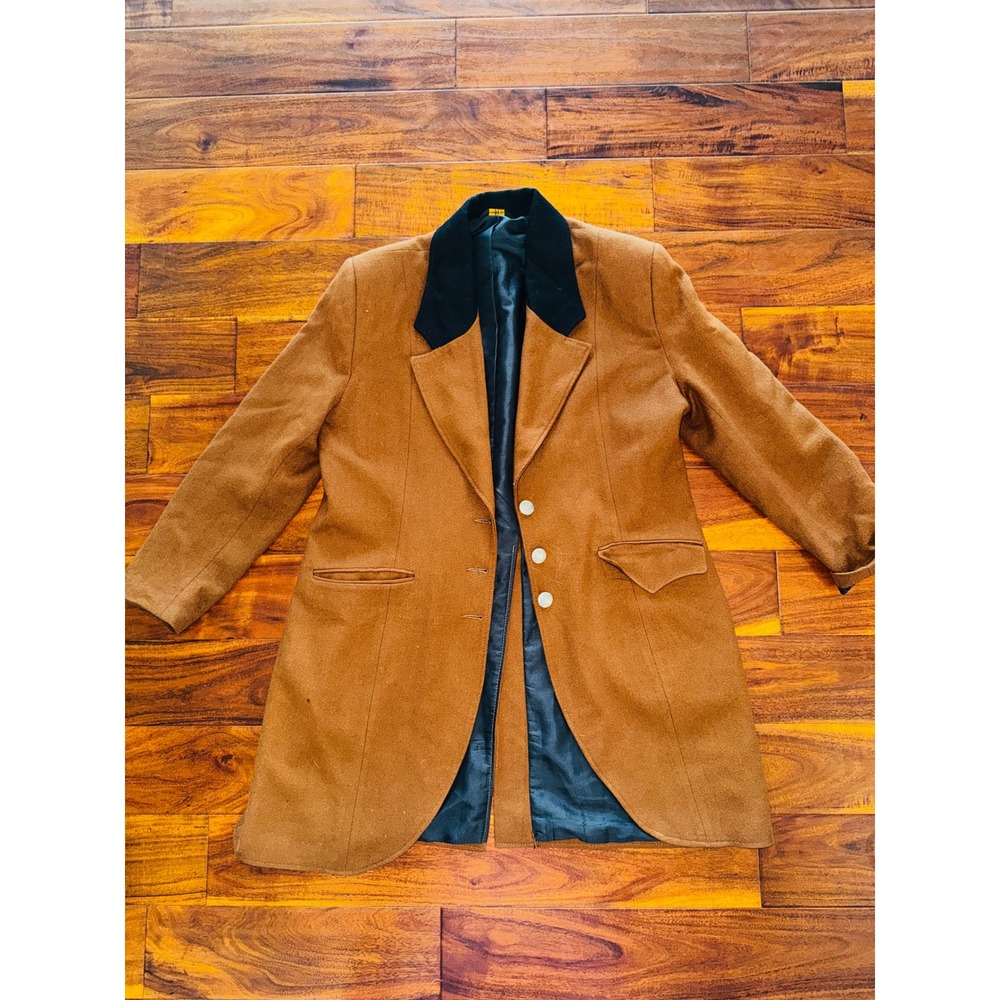 Pioneer Wear Wool Coat Womens Large Vicuna Brown Excellent Vintage Western USA